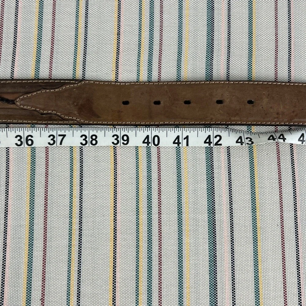 Justin Belt Mens Aged Bark Fenced in Belt C10817 Brown Barbed Wire Size 42